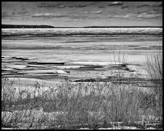 Lake Superior Ice Monochrome